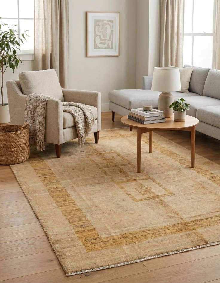 Detail image of 4' 6 x 6' 6  Hand Knotted Modern Ziegler Rug