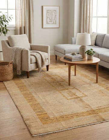 4' 6 x 6' 6 Hand Knotted Modern Ziegler Rug