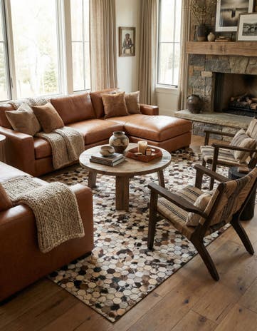5' 1 x 8' 1 Cowhide Rug