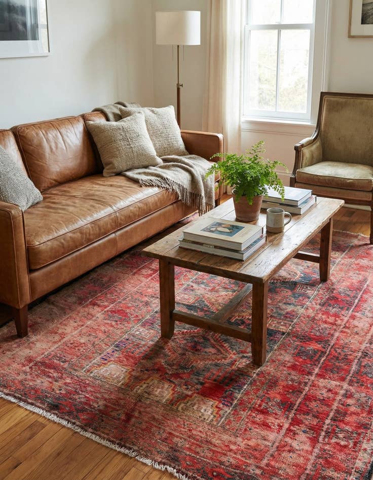 Detail image of 3' 7 x 4' 3  Hand Knotted Ultra Vintage Persian Wool Square Rug