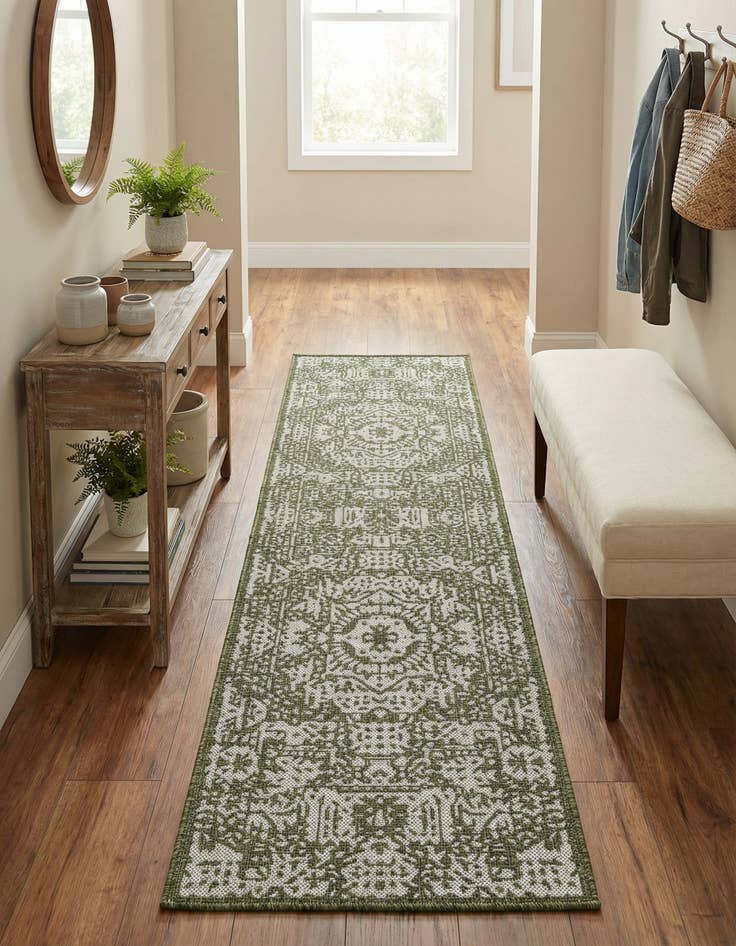Detail image of 2' x 8' Easy-Clean Traditional Indoor / Outdoor Runner Rug
