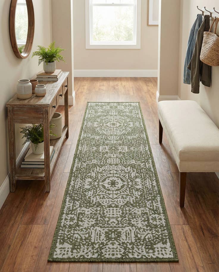 Detail image of 2' x 8' Easy-Clean Traditional Indoor / Outdoor Runner Rug