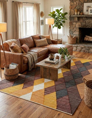 10' x 14' 1 Hand Braided Chindi Cotton Rug