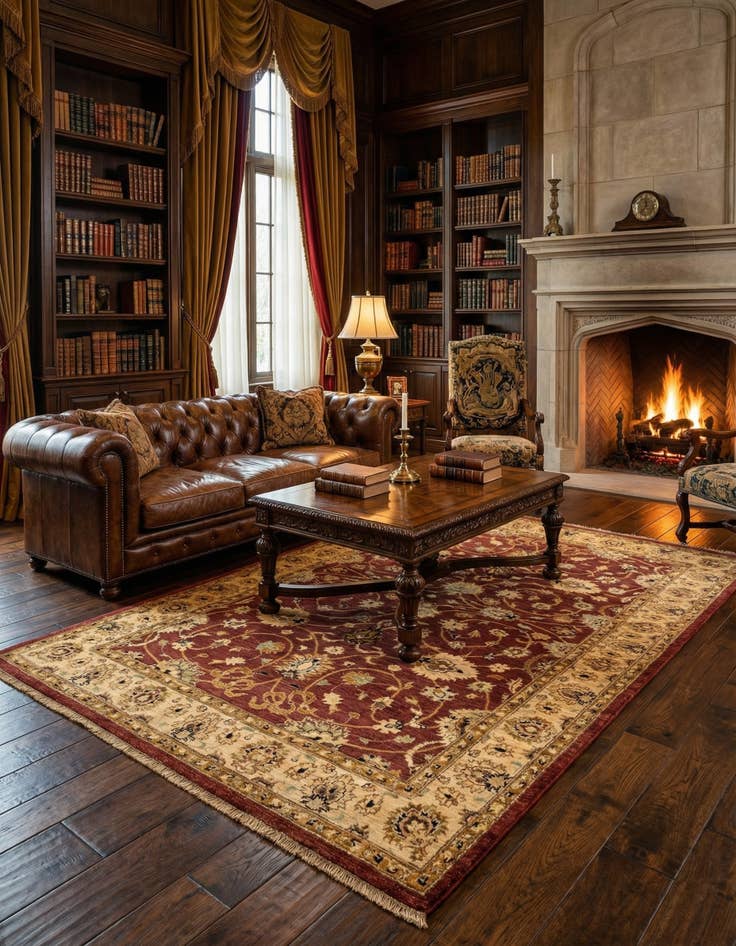 Detail image of 5' 2 x 7' 9 Hand Knotted Peshawar Ziegler Rug