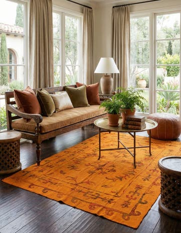 5' 7 x 7' 7 Hand Woven Kilim Suzani Wool Rug