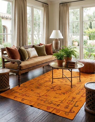 5' 7 x 7' 7 Hand Woven Kilim Suzani Wool Rug