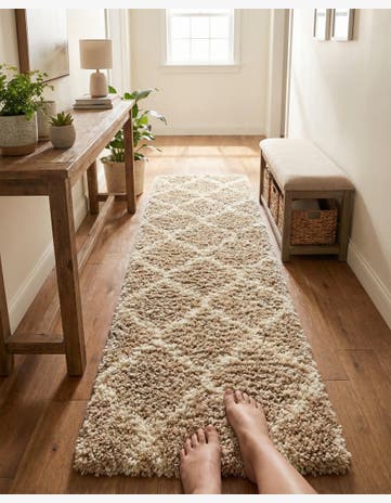 2' x 8' Moroccan Trellis Shag Runner Rug