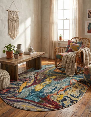 Washable Haerfest Oval Rug
