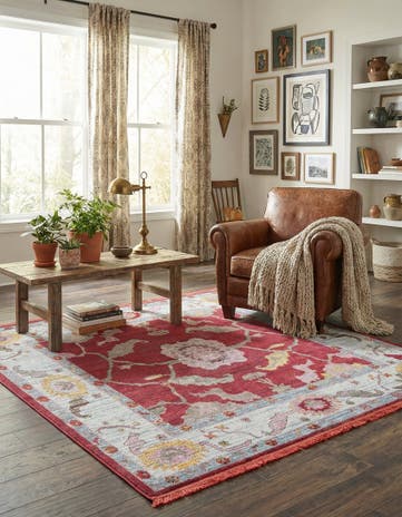 Red Paragon Square Rug