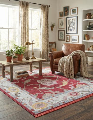 Red Paragon Square Rug