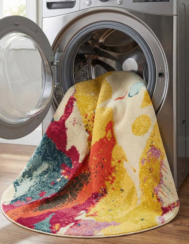 Detail image of  6' x 6'  Washable Hyacinth Round Rug