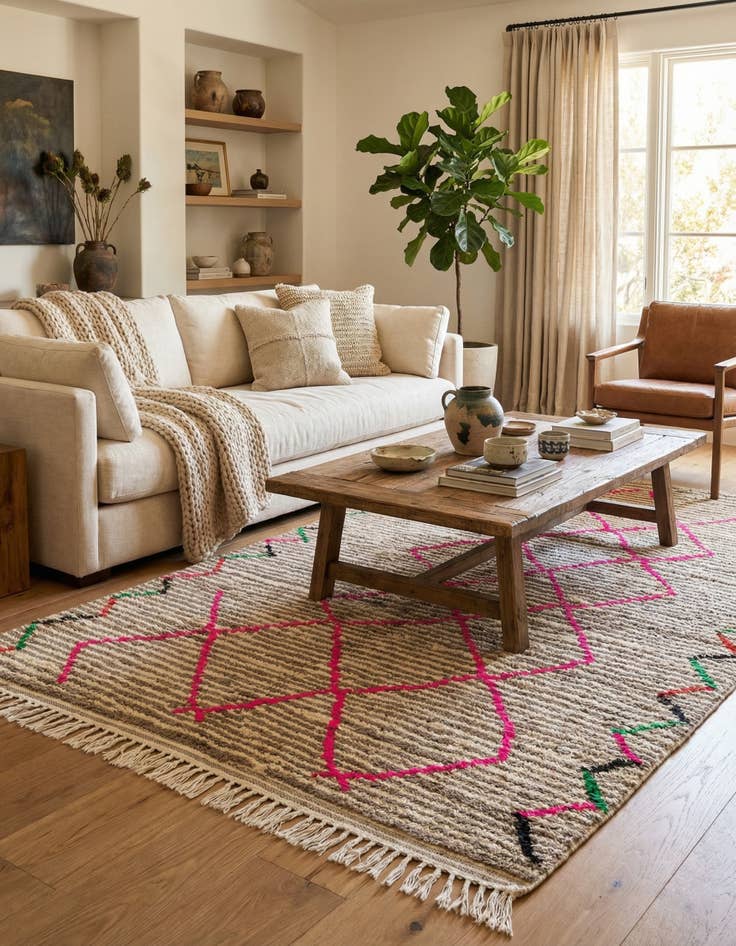 Detail image of 5' x 8' 5  Hand Knotted Moroccan Wool Rug