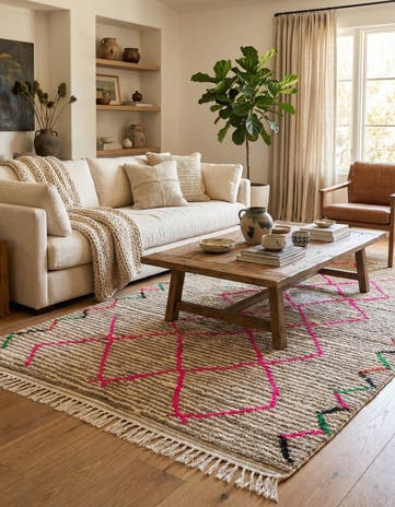 5' x 8' 5 Hand Knotted Moroccan Wool Rug