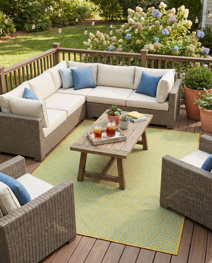 Detail image of 6' x 9' Easy-Clean Jill Zarin Costa Rica Indoor / Outdoor Rug