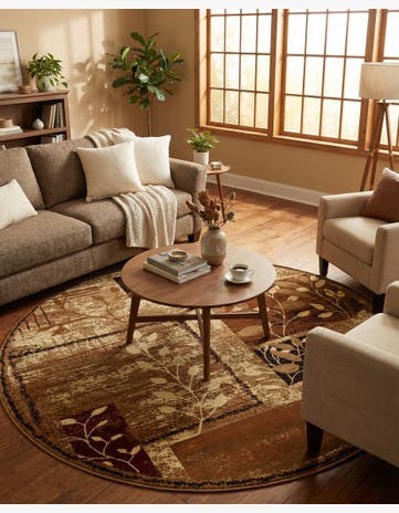 Beige Cafe Round Rug