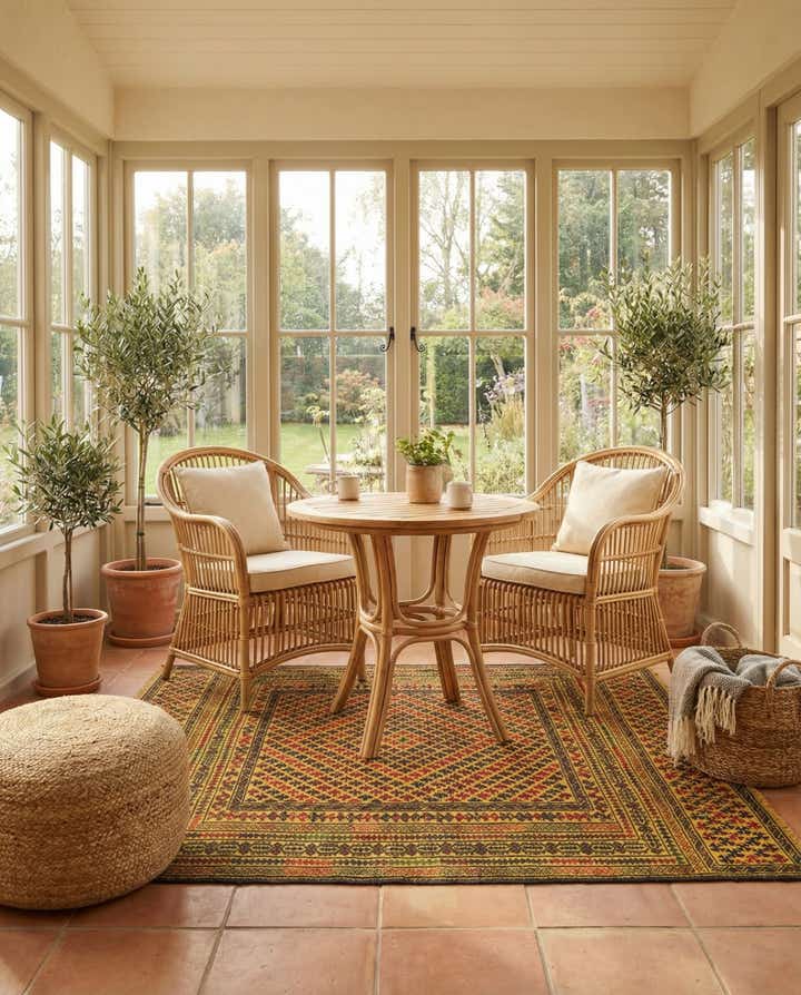 3' 10 x 6' 2 Hand Woven Kilim Afghan Wool Rug