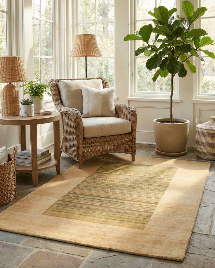 Detail image of 4' 2 x 6' 2 Hand Knotted Modern Ziegler Rug