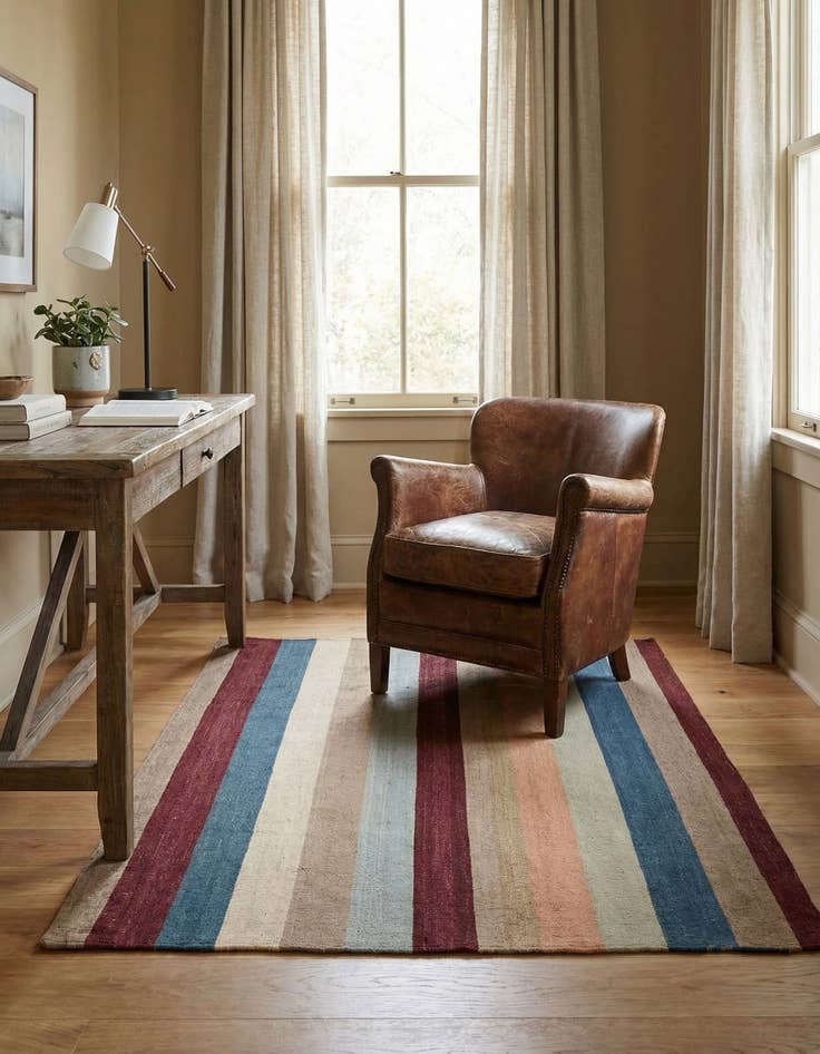 Detail image of 3' 2 x 3' 3  Hand Woven Pillow Wool Square Rug