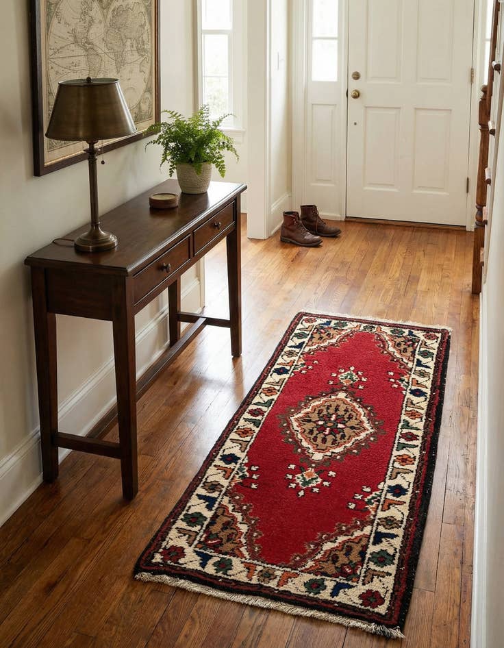 Detail image of 2' 1 x 4'  Hand Knotted Bidjar Wool Runner Rug