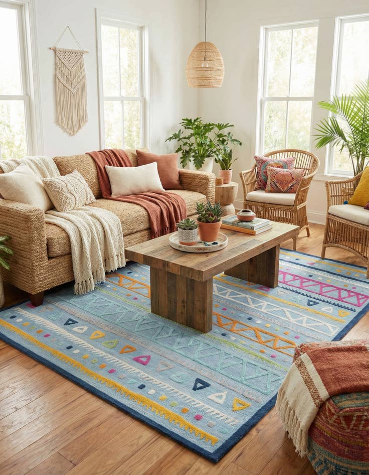 Detail image of 7' 3 x 9' 10  Washable  Indoor / Outdoor Rug