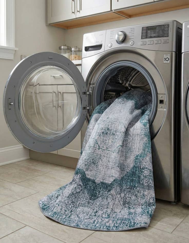 Detail image of 6' x 6'  Washable Yara Round Rug