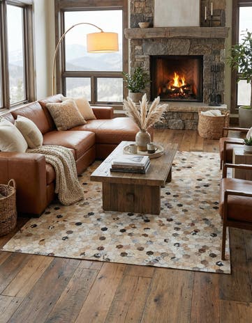 5' 4 x 7' 7 Cowhide Stocks Rug