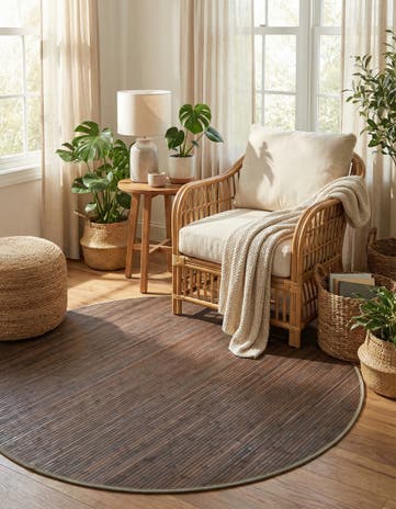 7' x 7' Bamboo Round Rug