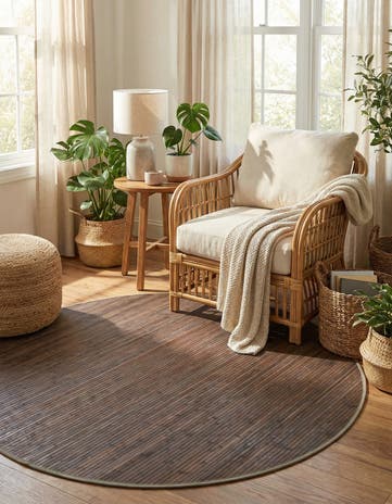 7' x 7' Bamboo Round Rug