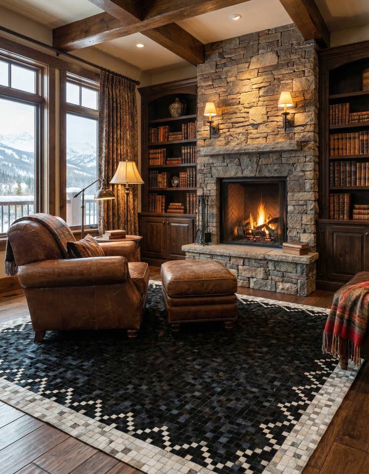 Detail image of 8' 1 x 9' 11 Cowhide - Patchwork Rug