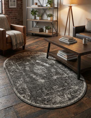 Charcoal Aarhus Oval Rug