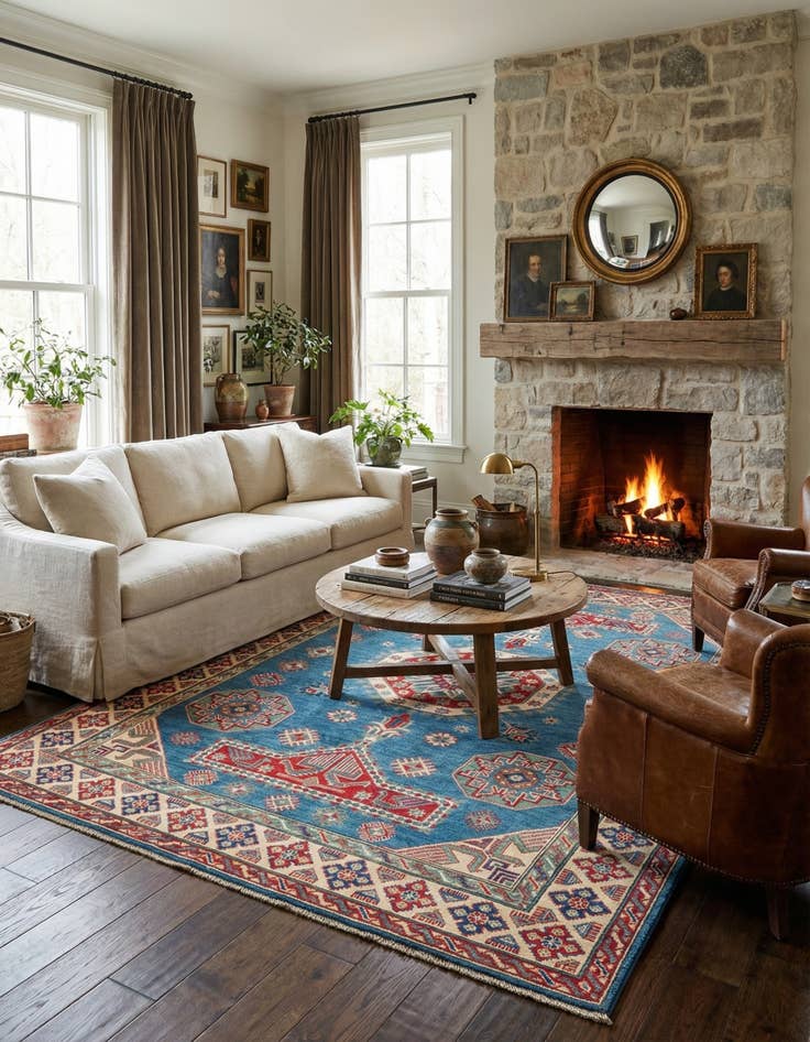 Detail image of 6' 1 x 8' 6  Hand Knotted Kazak Rug