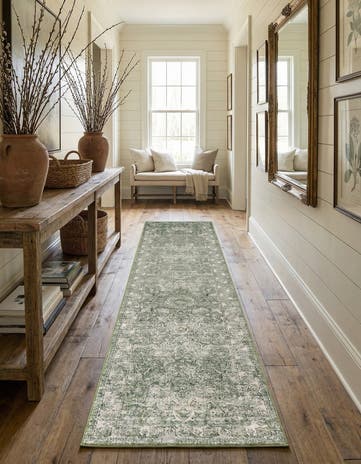 Green Isabella Runner Rug