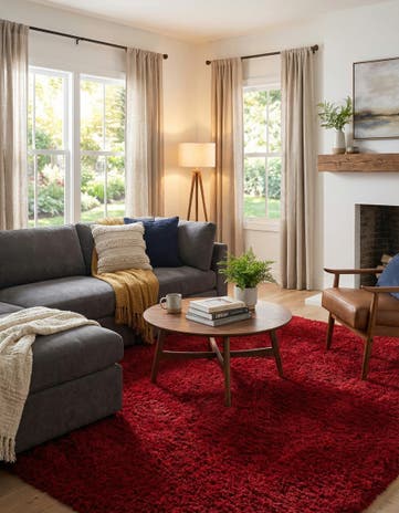Merlot Infinity Shag Square Rug