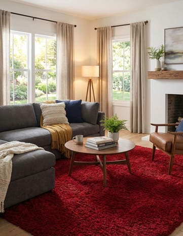 Merlot Infinity Shag Square Rug