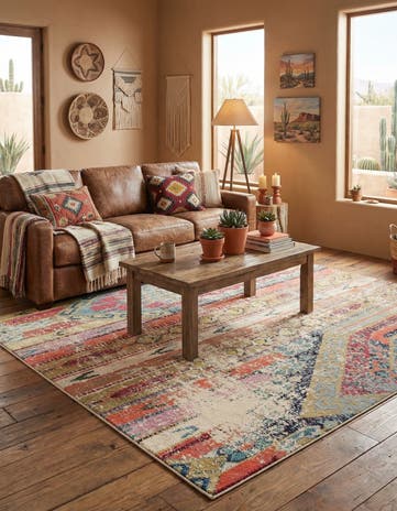8' x 8' Washable Santa Fe Square Rug