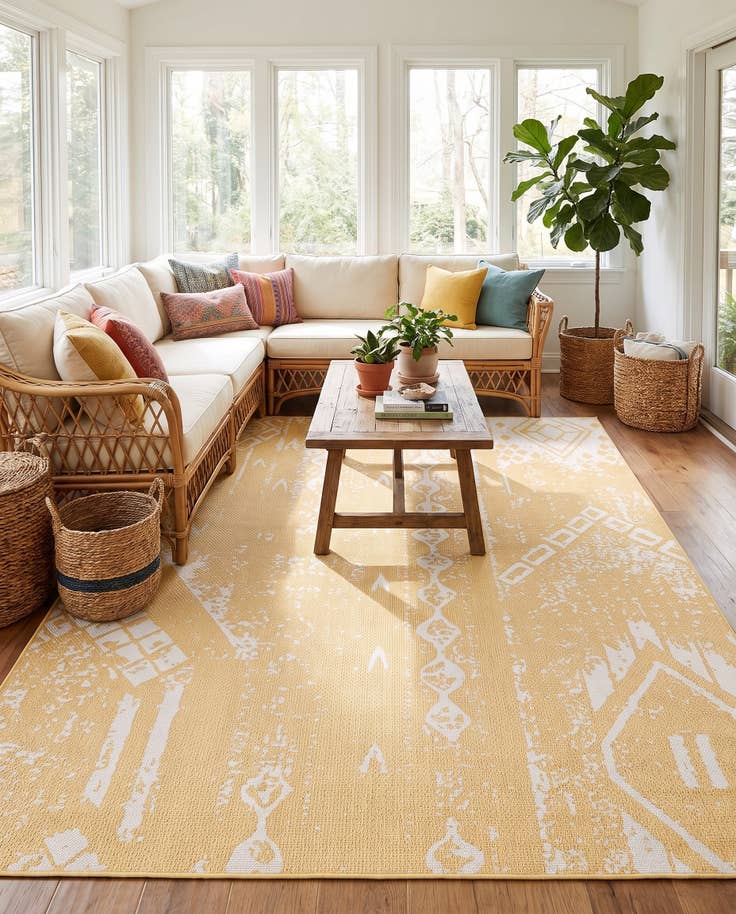 Detail image of 7' 10 x 10' Easy-Clean Bohemian Indoor / Outdoor Rug
