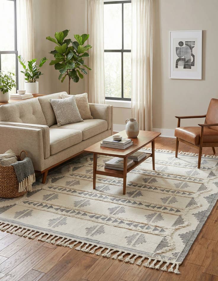 Detail image of  8' x 10'  Hand Woven Arizona Wool Rug