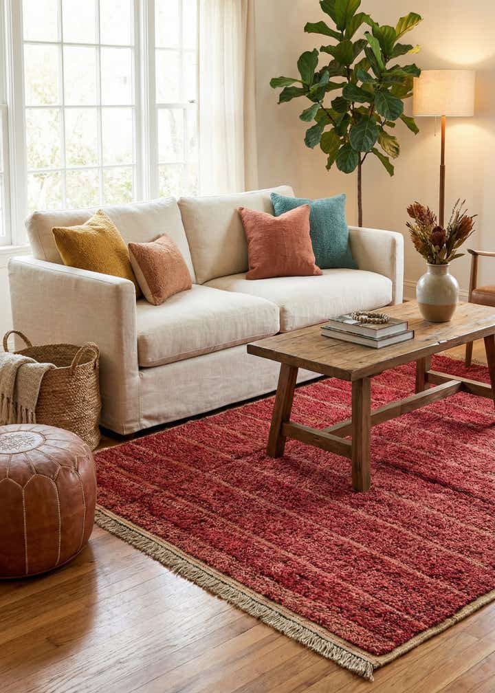 5' x 8' 1 Hand Knotted Moroccan Wool Rug