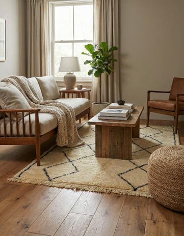 5' x 8' 5 Hand Knotted Moroccan Wool Rug