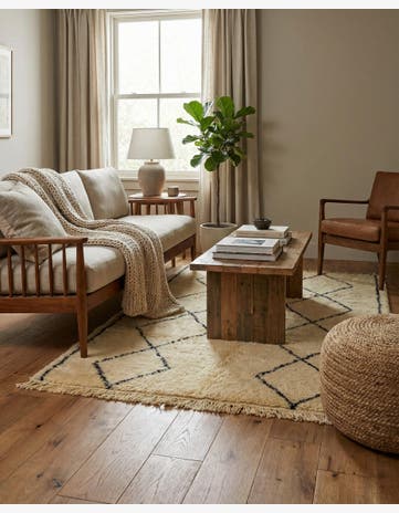 5' x 8' 5 Hand Knotted Moroccan Wool Rug