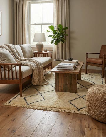 5' x 8' 5 Hand Knotted Moroccan Wool Rug