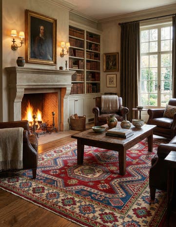 6' x 8' 9 Hand Knotted Kazak Rug