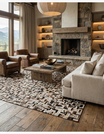 8' x 9' 11 Cowhide - Patchwork Rug
