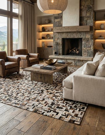 8' x 9' 11 Cowhide - Patchwork Rug