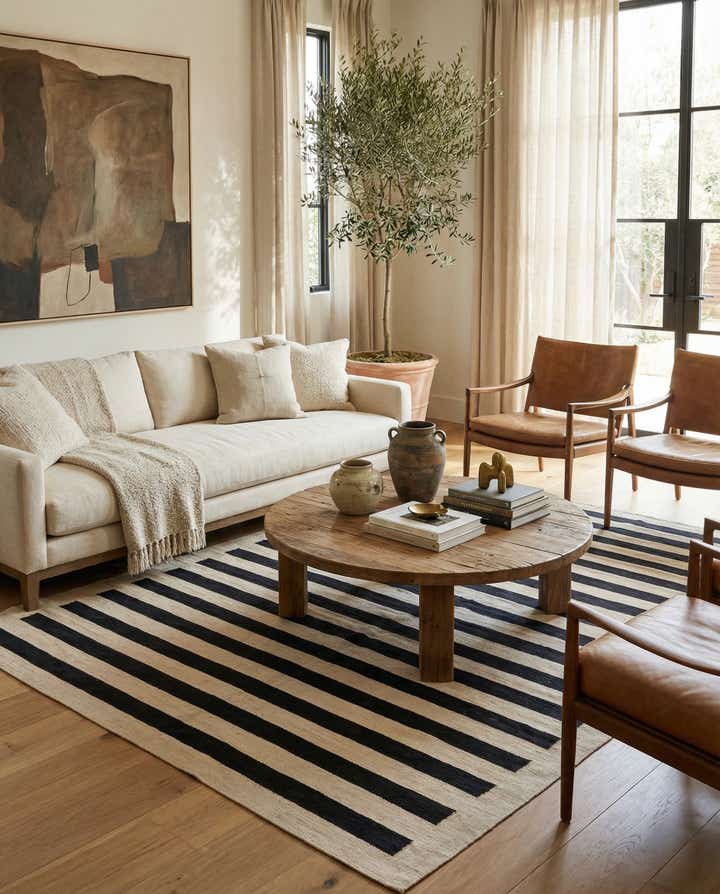 6' 8 x 9' 8 Hand Woven Kilim Modern Wool Rug