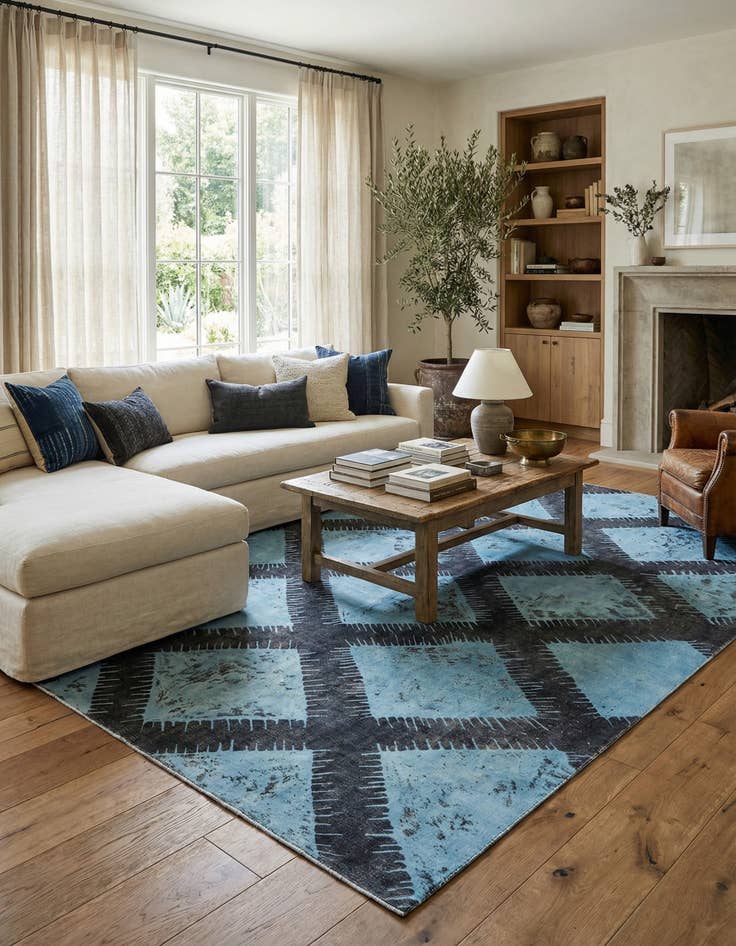 Detail image of 7' 9 x 9' 9  Hand Knotted Ultra Vintage Persian Wool Rug