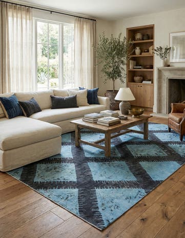 7' 9 x 9' 9 Hand Knotted Ultra Vintage Persian Wool Rug