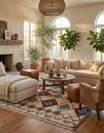9' 3 x 11' 10 Hand Knotted Moroccan Wool Rug
