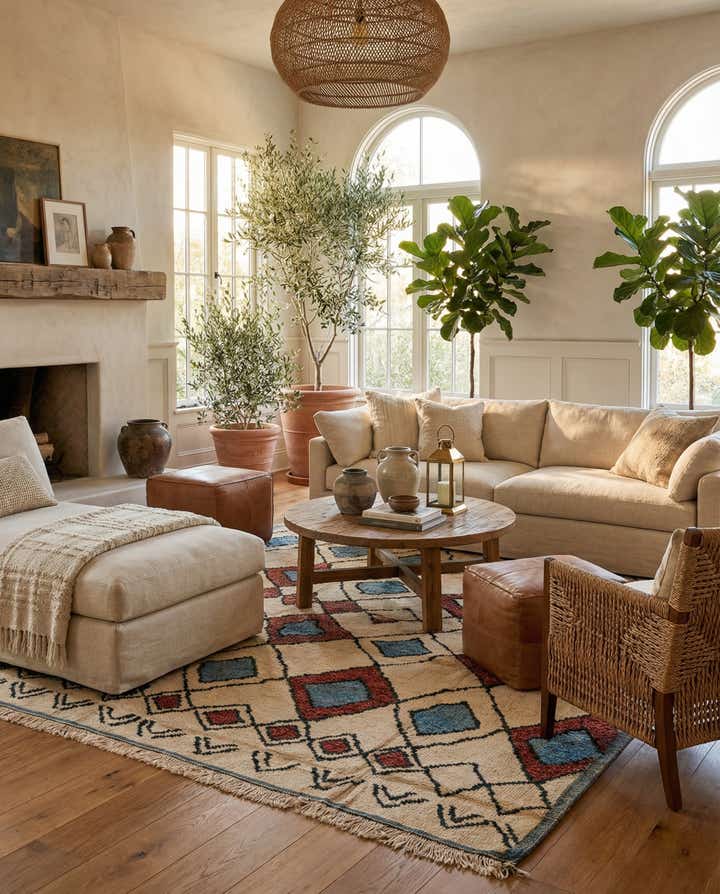 9' 3 x 11' 10 Hand Knotted Moroccan Wool Rug