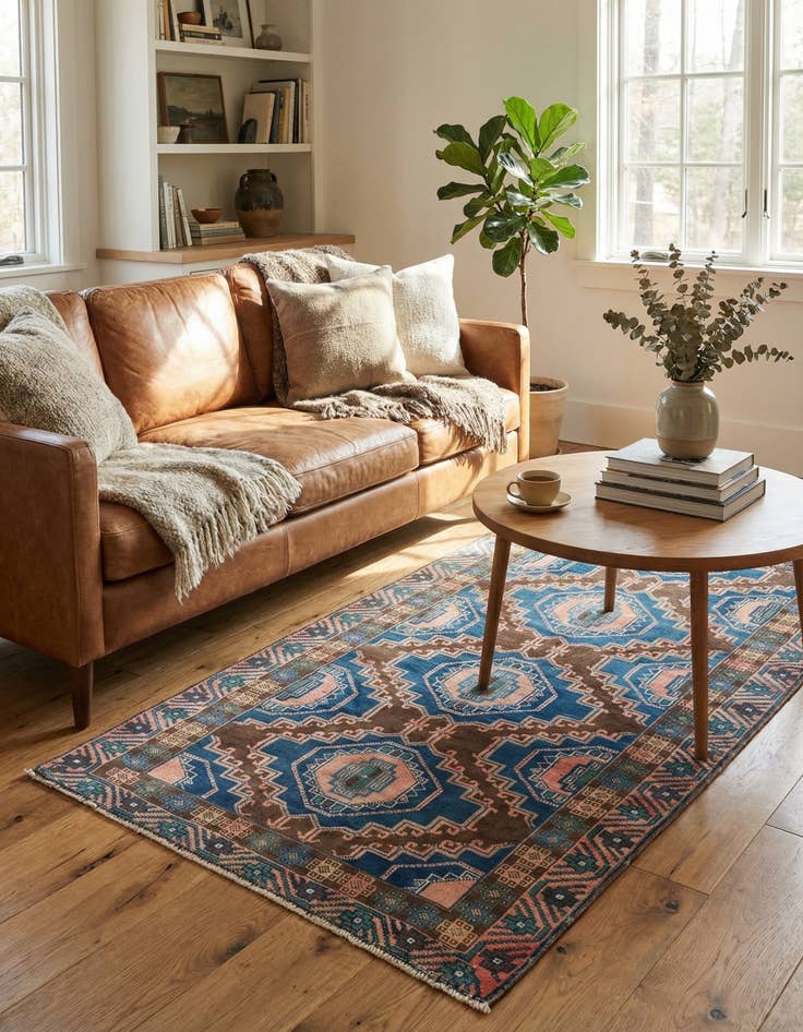 Detail image of 3' 8 x 6' 8  Hand Knotted Ultra Vintage Persian Wool Rug